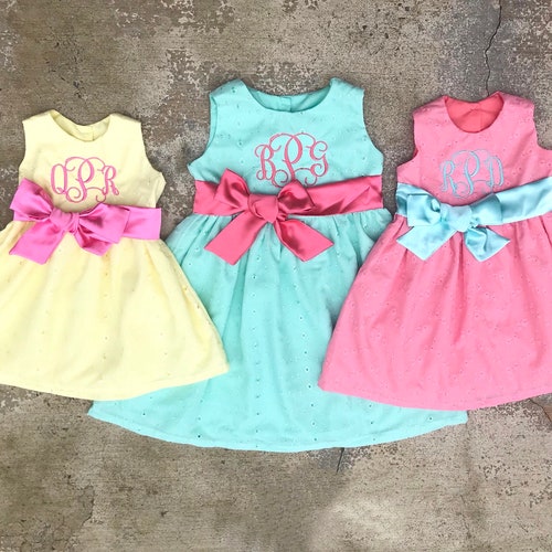 Matching Easter Dresses Sister Outfits Colorful Eyelet Etsy