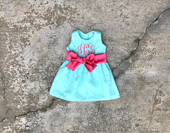 monogram baby dress