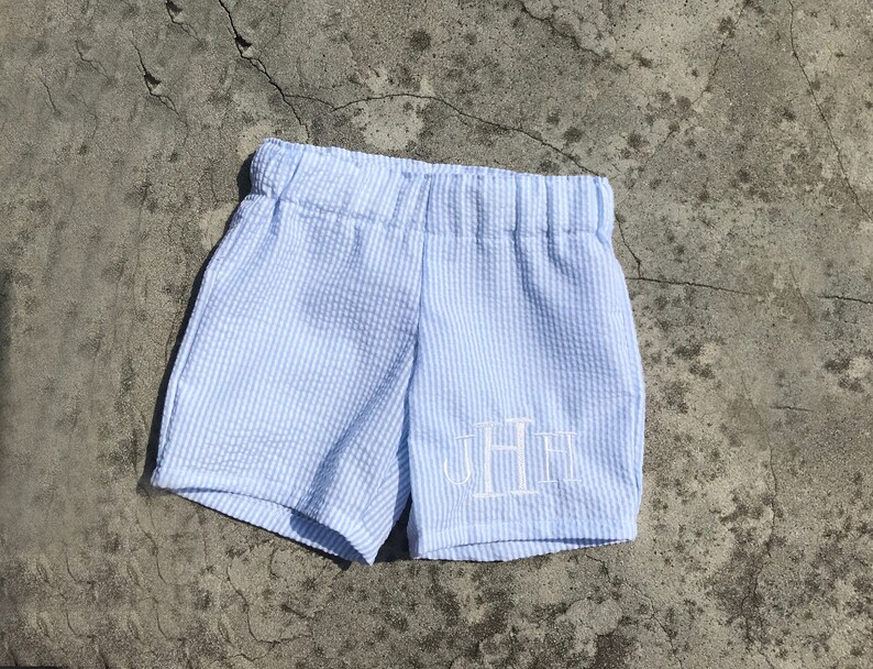 Monogram Toddler Boy Shorts Baby Boy Clothes Light Blue Etsy