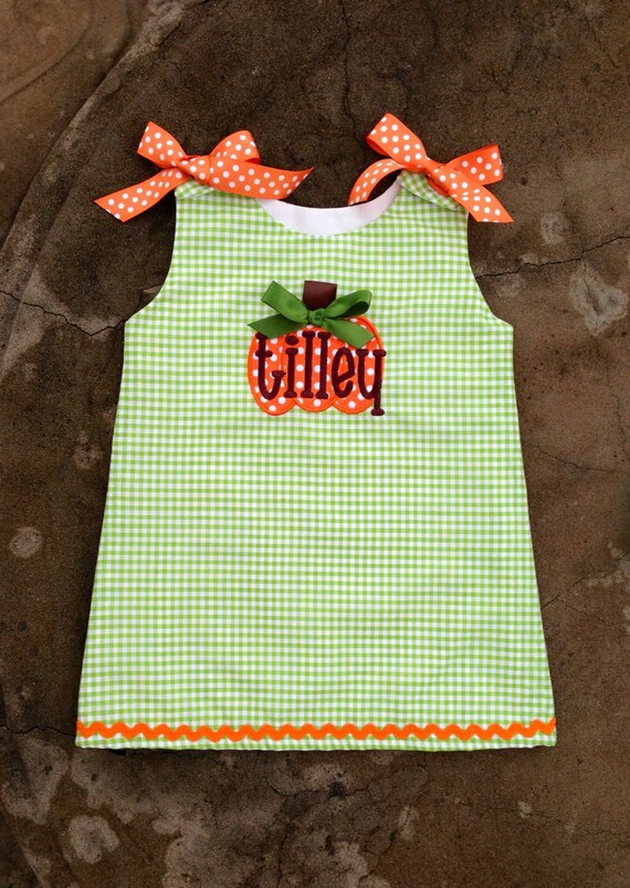 Pumpkin Dress Personalized Fall Outfit Infant Girl Clothes - Etsy
