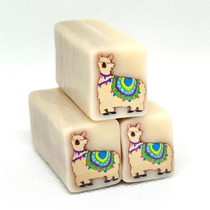Festive Llama Animal Cane Raw Unbaked Polymer Clay Cane