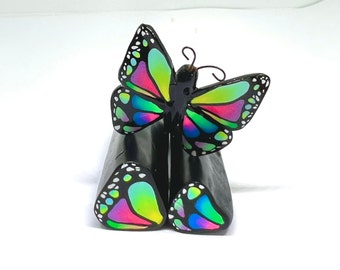 Canne papillon, canne en argile polymère brute non cuite, couleurs néon vives