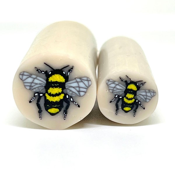 Bumble Bee Cane, Large and Small Sizes, Raw Unbaked Polymer Clay Cane