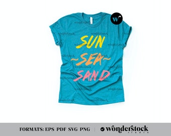 Sea Sun Sand SVG, Beach SVG, Summer SVG, Beach Clip Art #0021