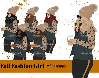 Herbst Mode ClipArt, Kürbis Gewürz ClipArt, Herbst PNG, Mode-Illustration, Herbst ClipArt