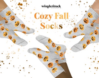 Fall Fashion Clip Art, Fall Fashion Illustration, Pumpkin PNG, Fall PNG, Sweater Weather, Sock Clip Art, Pumpkin Clip Art