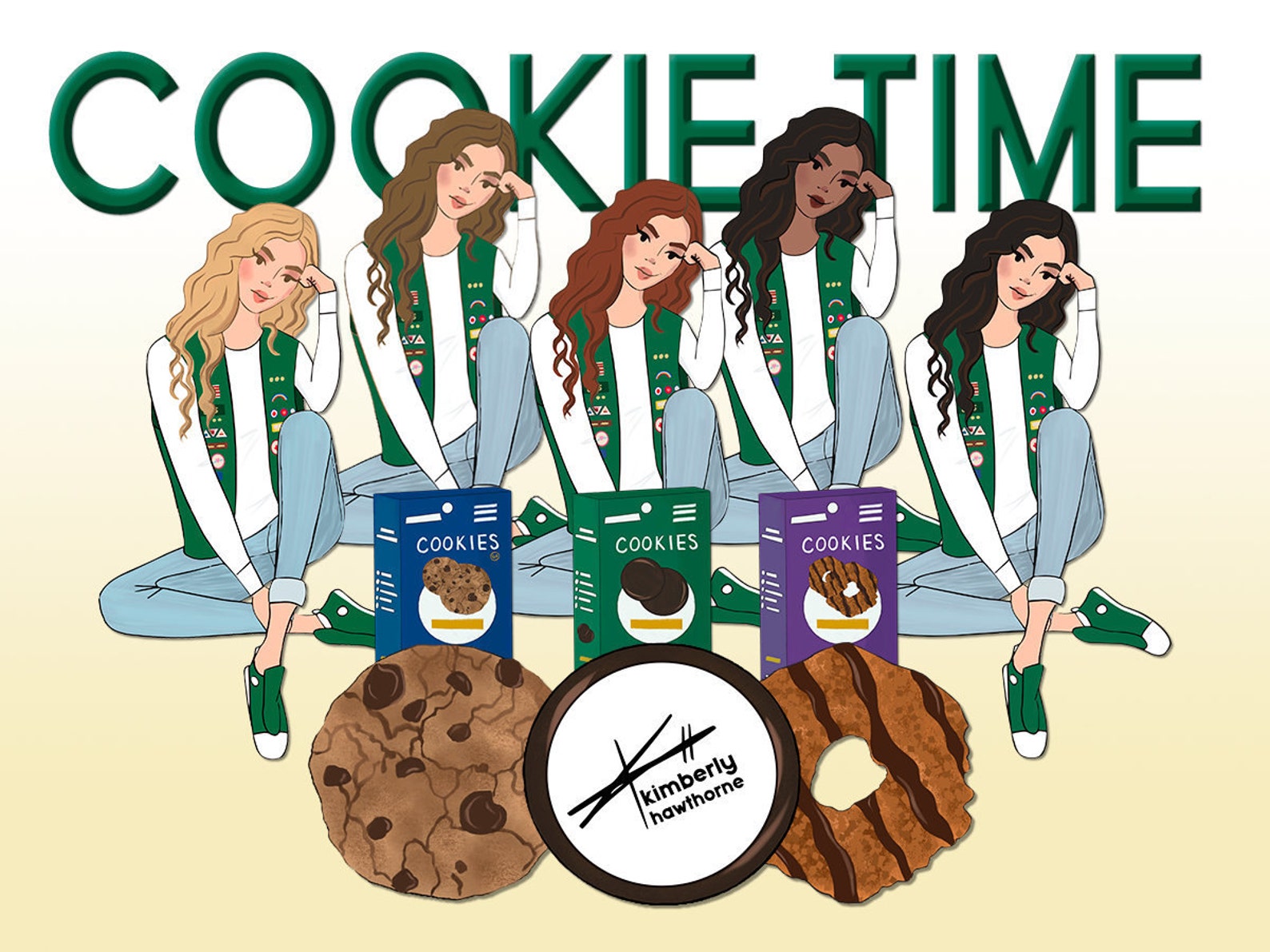 Girl Scout Clip Art Girl Scout Cookie SVG Fashion Etsy