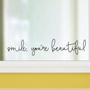 You Re Beautiful Mirror Or Wall Decal Sticker Bathroom Etsy