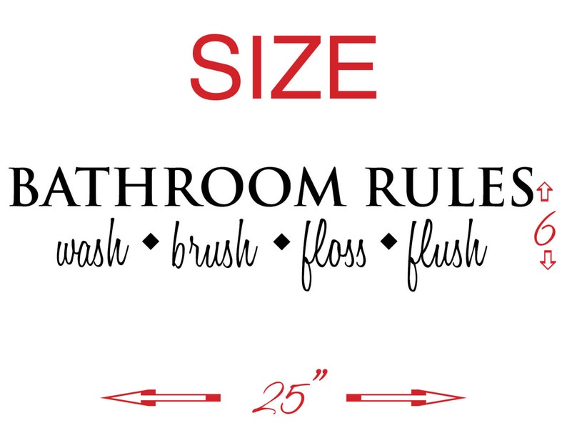 BATHROOM RULES Vinyl Wall Decal Sticker Bathroom Inspirational Etsy