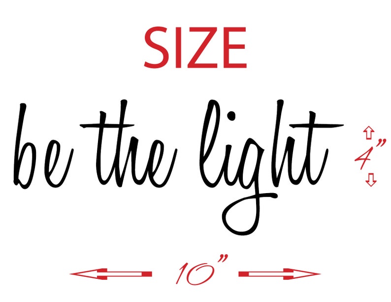 BE THE LIGHT vinyl wall decal sticker bathroom mirror inspirational art Free Shipping image 2