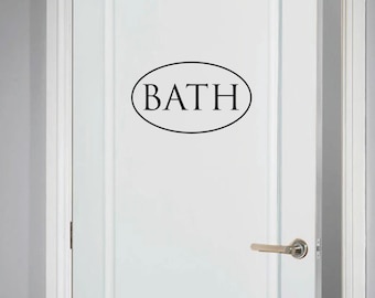 BATH wall vinyl sticker decal bathroom oval design decor Free Shipping