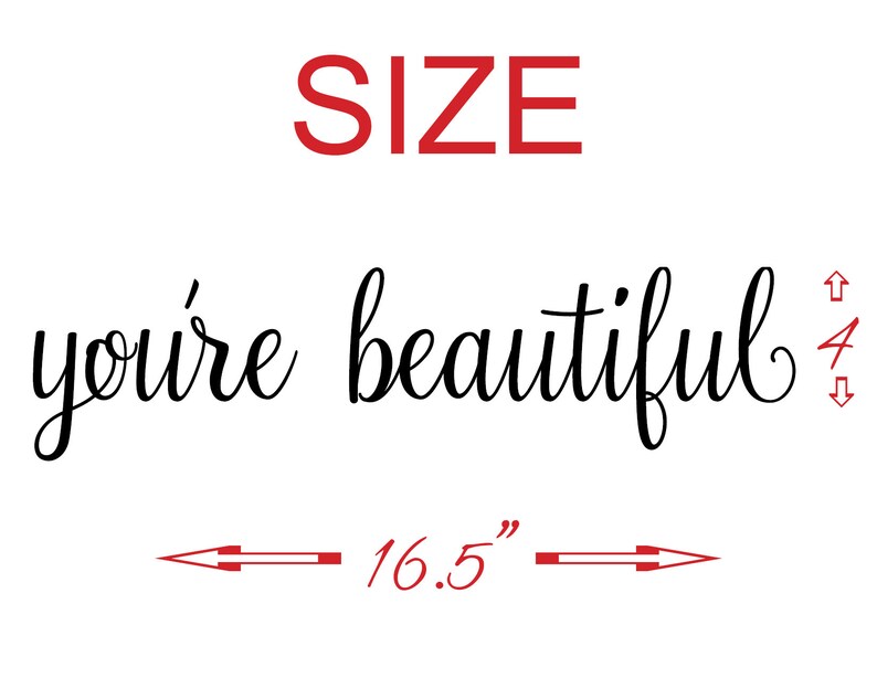 YOU/'RE BEAUTIFUL rl vinyl wall decal sticker bathroom mirror inspirational art Free Shipping