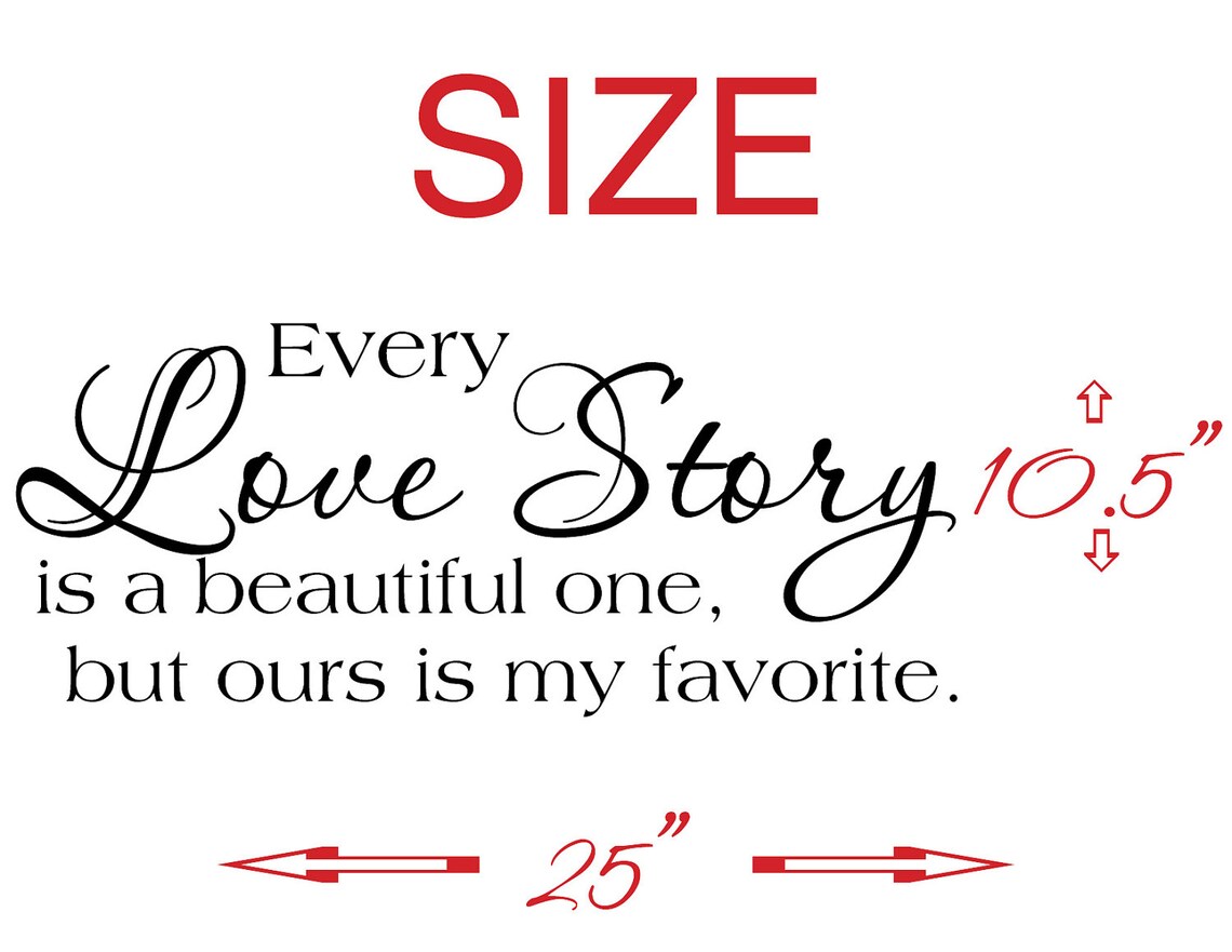Every Love Story is a Beautiful One Vinyl Lettering Wall Decal Sticker ...