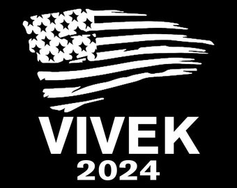 VIVEK FLAG 2024 - 5 x 4 Inch - White Matte President Vinyl Decal Sticker Car