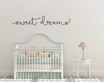 SWEET DREAMS vinyl wall sticker decal baby nursery children decor quote Free Shipping