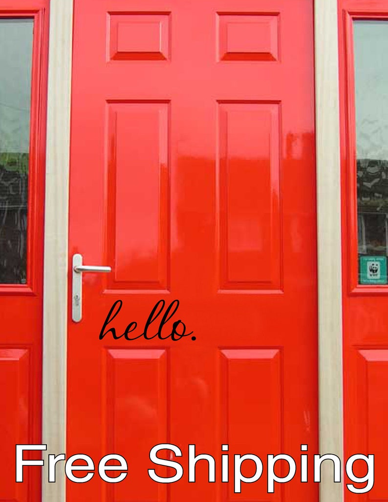 Hello. Vinyl Wall Decal Sticker Front Door Quote Art 4 X 9.25 Etsy