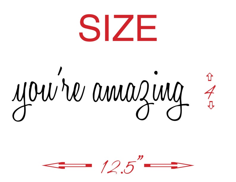 YOU'RE AMAZING vinyl wall decal sticker bathroom mirror inspirational art Free Shipping image 2