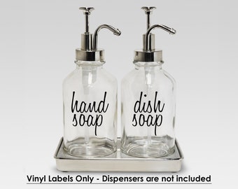 Hand Soap Dish Soap Labels -vinyl decal sticker cute kitchen-hny