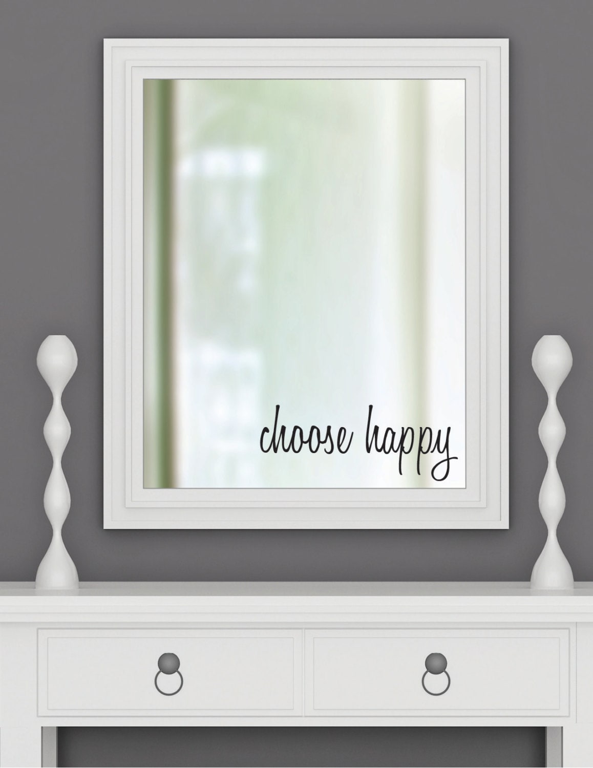 CHOOSE HAPPY vinyl wall decal sticker bathroom mirror Etsy
