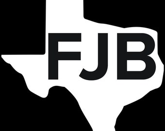 TEXAS FJB - 4 x 4.25 Inch - White Matte President Vinyl Decal Sticker Car Truck Stand with TEXAS