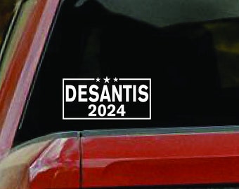 DESANTIS 2024 - 6 x 3 Inch - White Matte President Vinyl Decal Sticker Car Truck