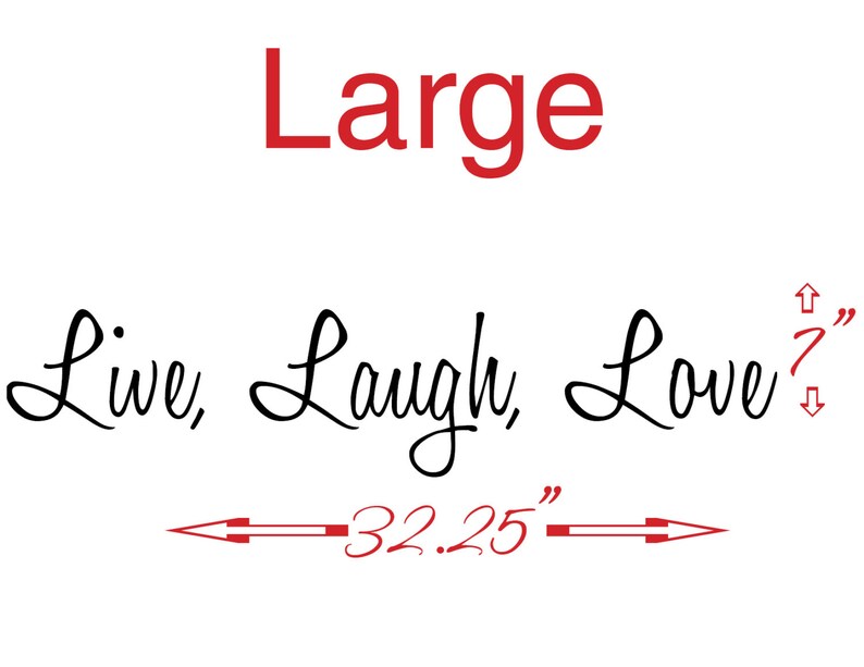 LIVE LAUGH LOVE Wall Vinyl Sticker Home Decor Art Inspirational Quotes ...