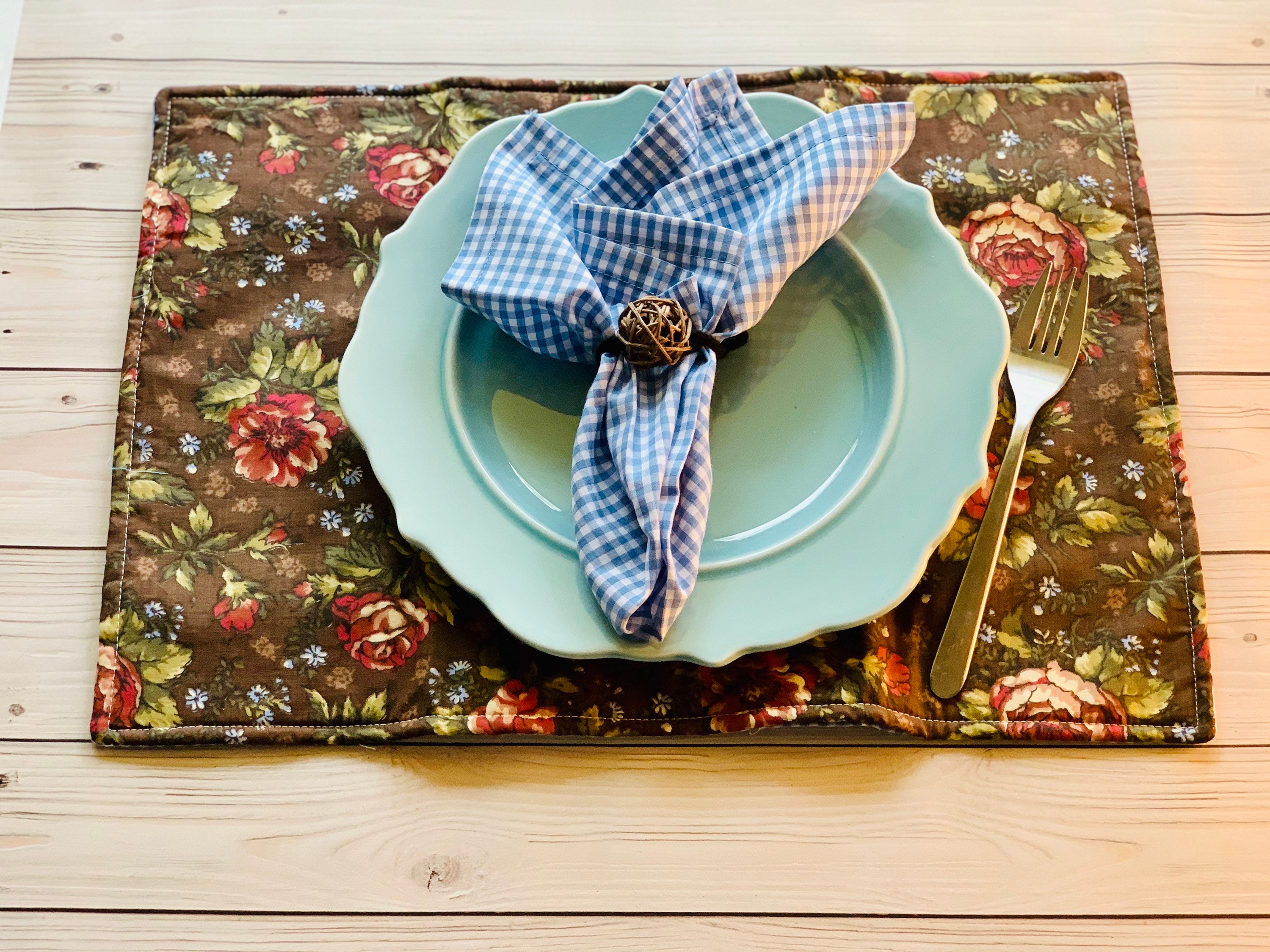 Placemats four placemats with matching cloth napkins 4 Etsy