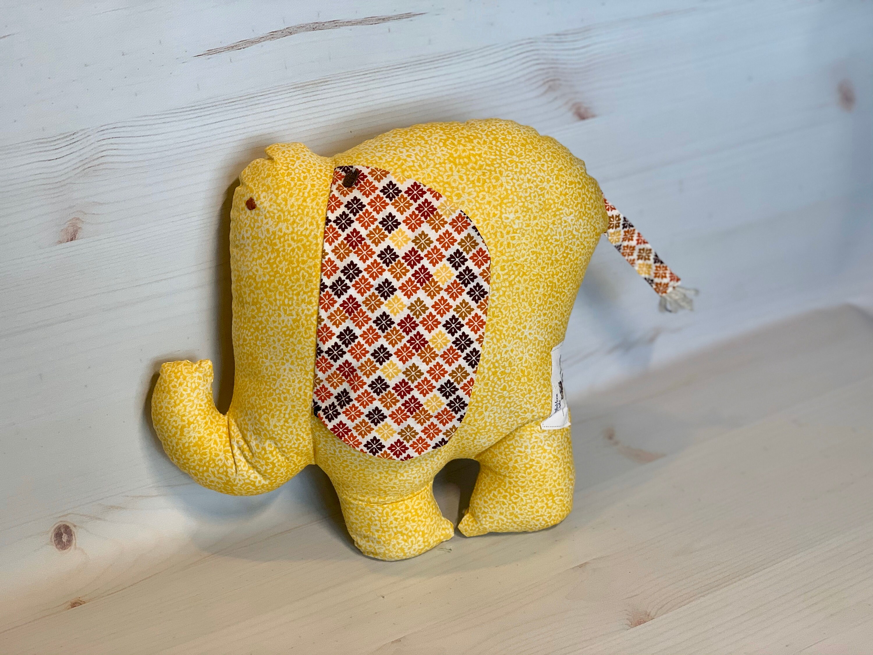 yellow stuffed elephant