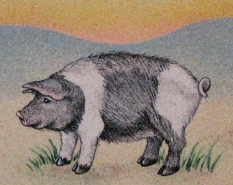 Pig Sand Painting -- Unframed