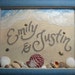 New Beach Sand Painting w Natural Seashells and Ocean Waves