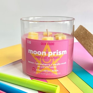 Moon Prism Candle - lemon + strawberry + vanilla musk