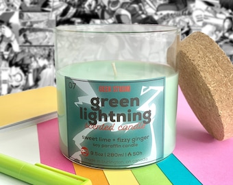 Green Lightning Candle - sweet lime + fizzy ginger