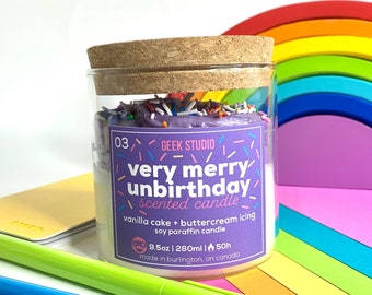 Very Merry Unbirthday Candle - vanilla cake + buttercream icing