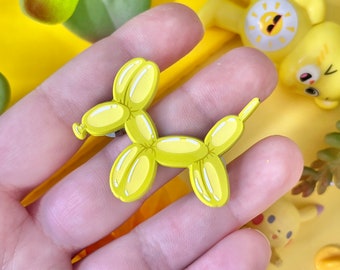 Yellow Balloon Dog Enamel Pin