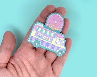 Donut Food Truck Sticker | Waterproof Laptop Water bottle iPad Bullet Journal Planner Die Cut Matte Stickers