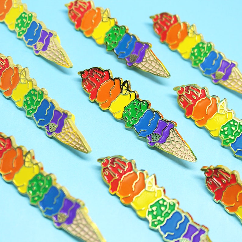 Pride Cone Enamel Pin Etsy