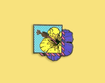 Pin de esmalte de hibisco fracturado