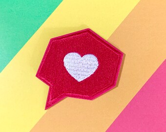 Heart Convo iron on embroidered patch - for jacket bag vest punk alt goth accessory