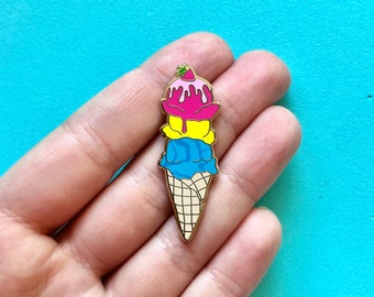 Pansexual Pride Ice Cream Cone enamel pin