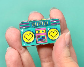 Boombox Love Enamel Pin
