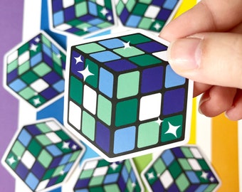 Gay Male MLM Puzzle Cube vinyl LGBTQIA Pride sticker