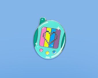 Pin de esmalte de mascotas Teal Digi