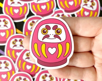 Japanese Daruma Sticker | Waterproof Laptop Water bottle iPad Bullet Journal Planner Die Cut Matte Stickers