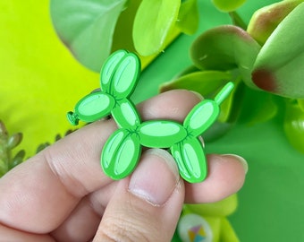 Green Balloon Dog Enamel Pin