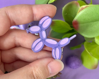 Purple Balloon Dog Enamel Pin