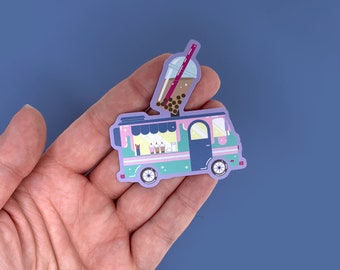Boba Food Truck Sticker | Waterproof Laptop Water bottle iPad Bullet Journal Planner Die Cut Matte Stickers