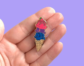 Bisexual Pride Ice Cream Cone enamel pin