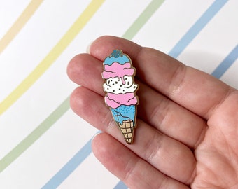 Transgender Pride Ice Cream Cone enamel pin