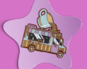 Coffee Food Truck Enamel Pin