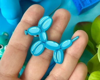Blue Balloon Dog Enamel Pin